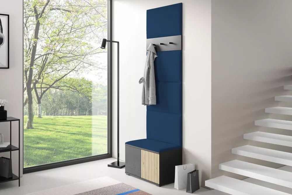Apavu plaukts Ross 6 Trinity Korpusa krāsa: melns + ozols artisan, · 70 × 225 × 40 cm