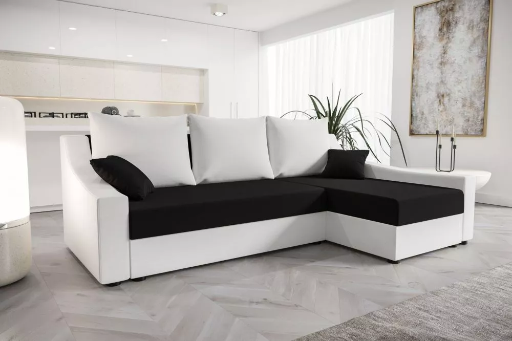Dīvāns Ontario Classic standard · Melns + balts · 140 × 233 × 90 cm