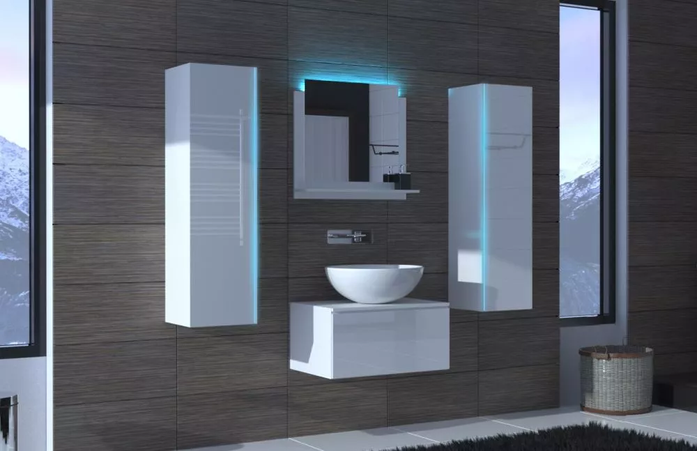 Vannas istabas komplekts Alius 1 gloss ar LED · Balts · 110 × 35 cm