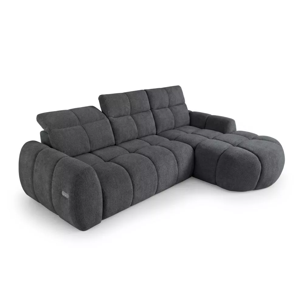 Dīvāns Sorena Mini Standard · Tumši pelēks · 190 × 275 × 88 cm