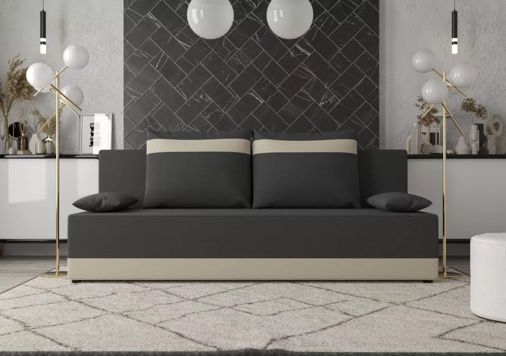 Dīvāns Toledo Sofa Standard · Tumši pelēks + krēma · 80 × 200 × 89 cm