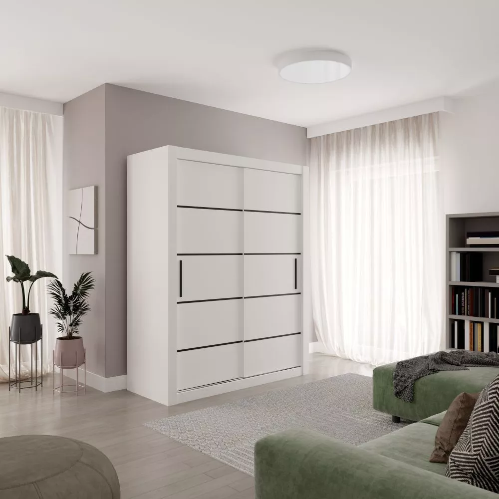 Skapis Morell 160 · Balts · 160 × 64 × 200 cm