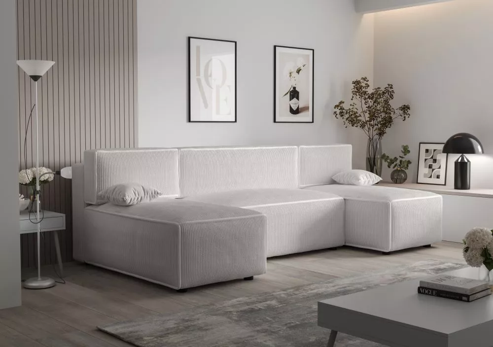 Dīvāns Mira U Standard · Sudrabs · 140 × 271 × 90 cm