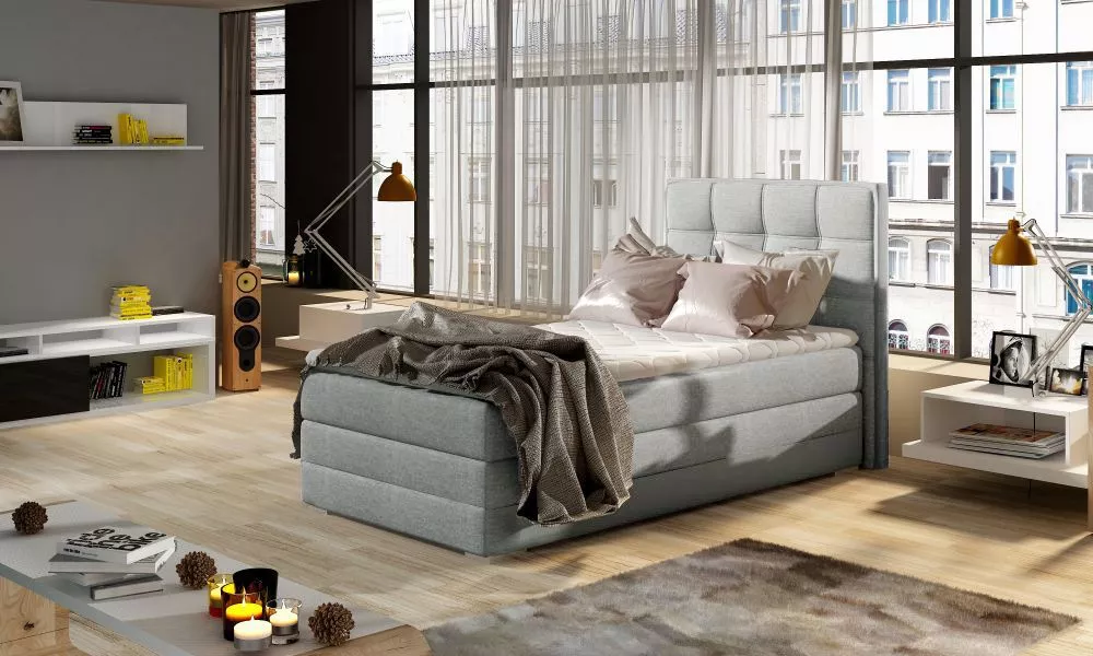 Gulta Aster Classic 90x200 Boxspring standard Guļamvietas platums: 90 cm, Guļamvietas garums: 200 cm, · Pelēks · 95 × 20