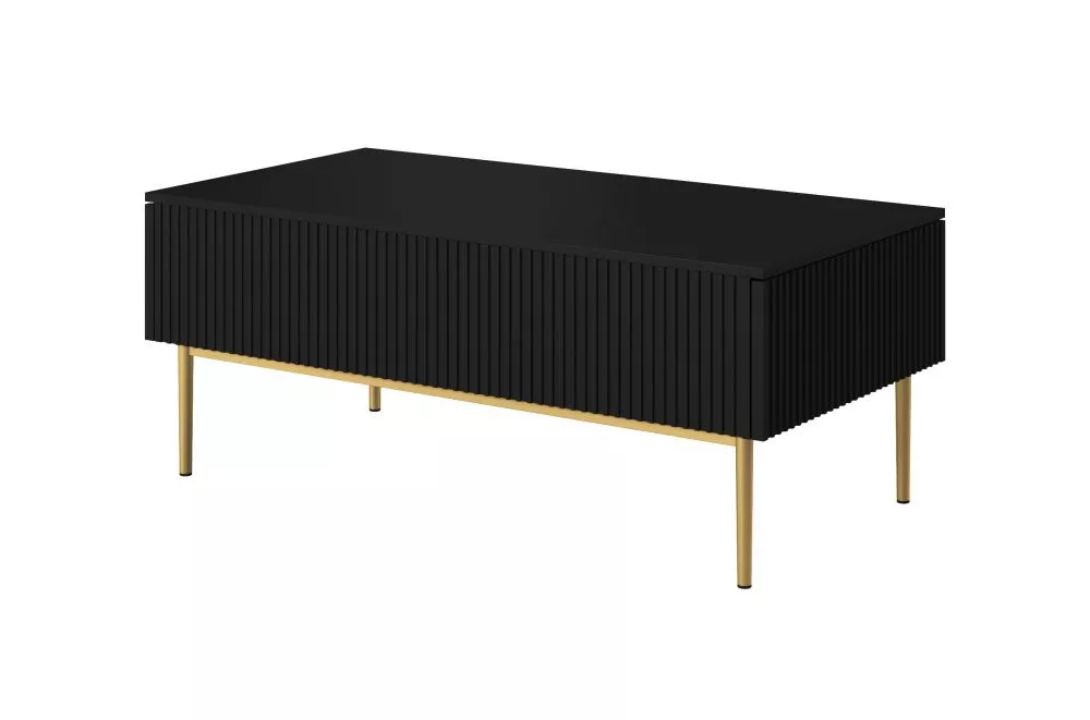 Žurnālgalds Nicole L120 2SZ Gold · Melna · 120 × 60 × 48 cm