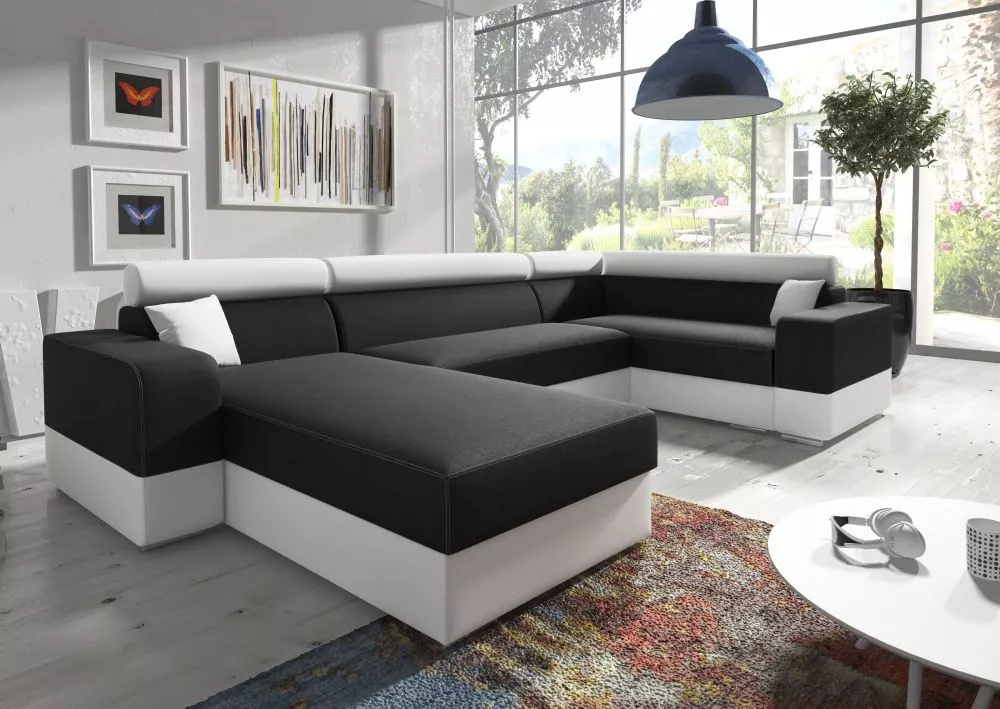 Dīvāns Infinity Super Standard · Melns + balts · 185 × 336 × 93 cm