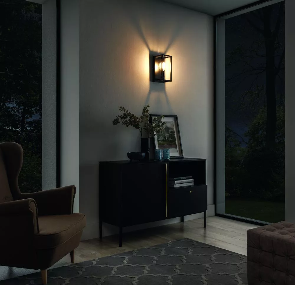 Lampa Furtim 1 veids: sienas, · Melns · 15 × 17 × 30 cm