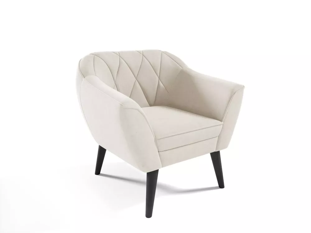 Mīksts krēsls Amelia typ 198 Standard Sēdvietas dziļums: 52 cm, · Krēma · 80 × 71 × 75 cm
