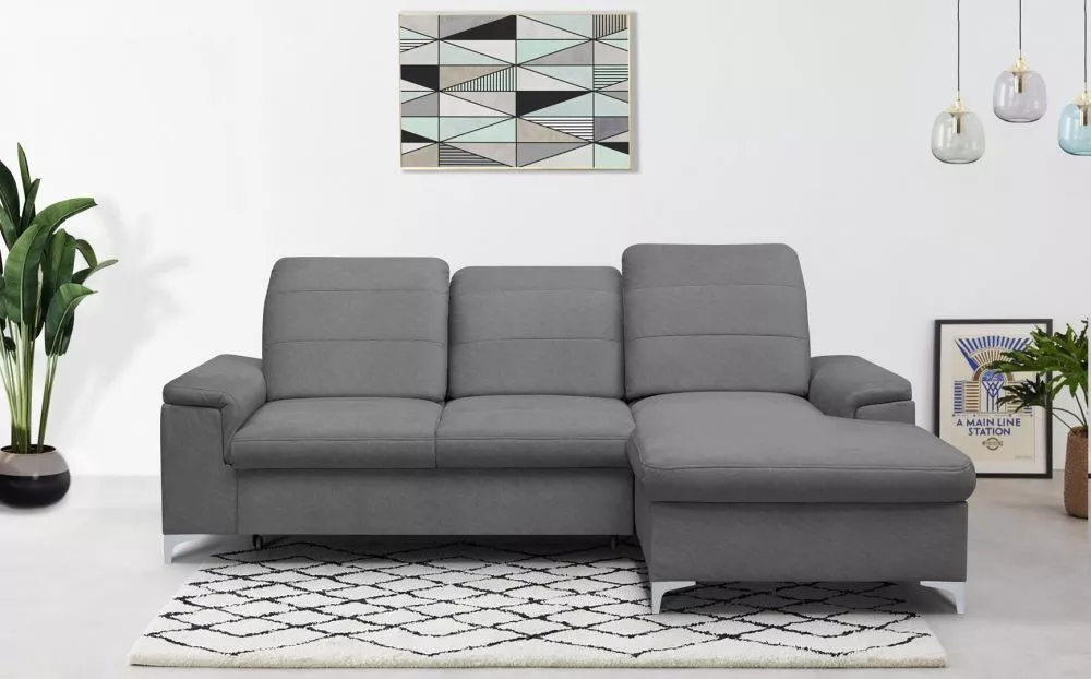 Dīvāns Bergamo Mini Standard · Tumši pelēks · 187 × 254 × 94 cm