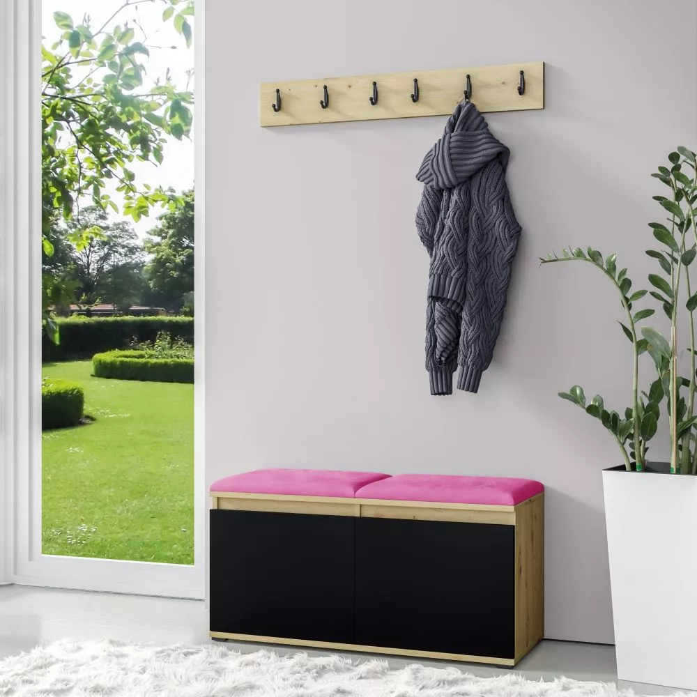 Apavu plaukts Emi 5 Trinity Korpusa krāsa: ozols artisan + melns, · 100 × 40 cm