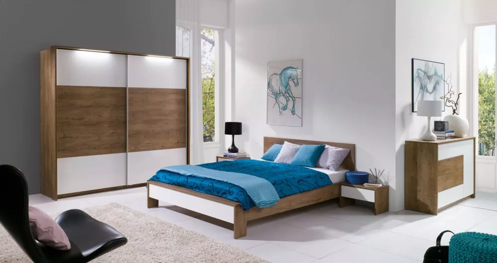 Gulta Latika 160x200 ar stelāžu Guļamvietas platums: 160 cm, Korpusa krāsa: ozols burgund, Guļamvietas garums: 200 cm, ·