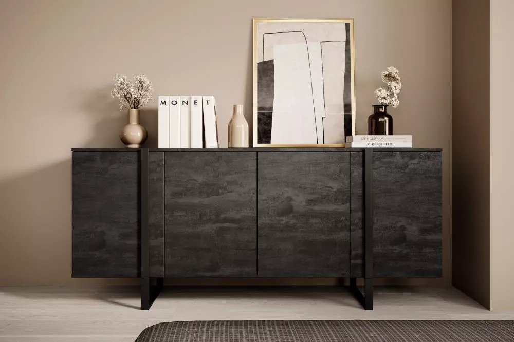 Kumode Verica K200 4D Black · Melns · 200 × 45 × 87 cm