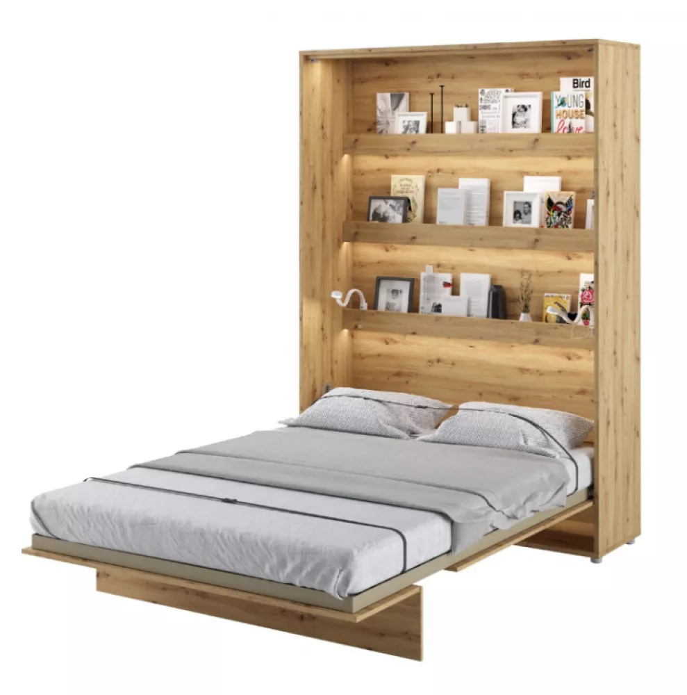 Gulta Basic Concept LED ar stelāžu Guļamvietas platums: 140 cm, Guļamvietas garums: 200 cm, stelāžas tips: koka, · Ozols