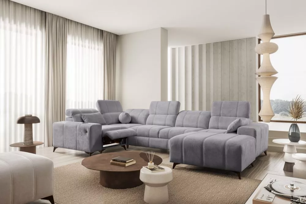 Dīvāns Dafne 4 Mix Standard · Pelēks · 205 × 345 × 77 cm