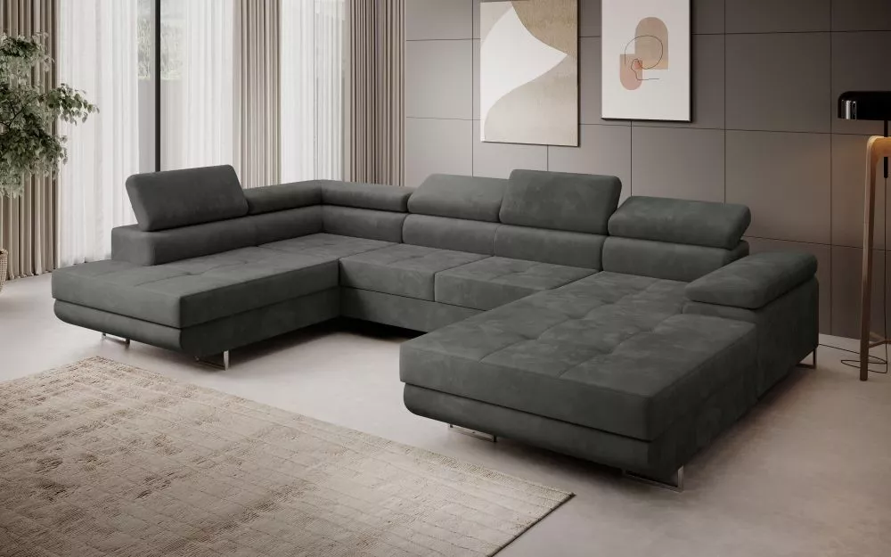 Dīvāns Corner 273 U standard · Tumši pelēks · 203 × 347 × 90 cm