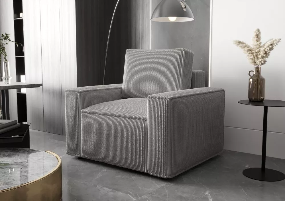 Mīksts krēsls Ambro 1S standard · Pelēks · 102 × 90 × 85 cm