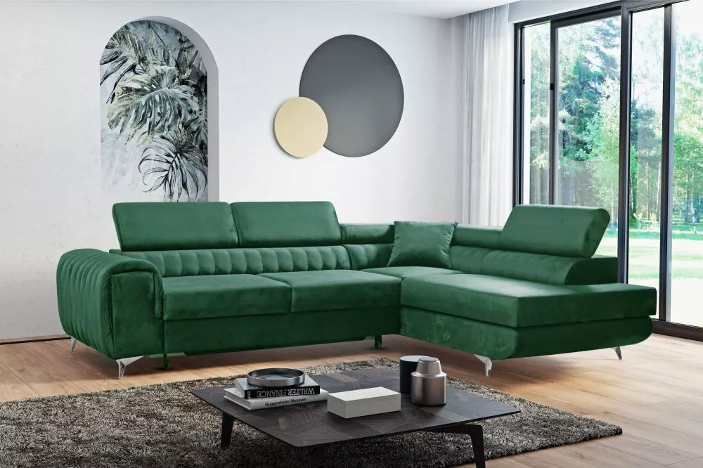 Dīvāns Marynia standard · Zaļš · 202 × 273 × 90 cm