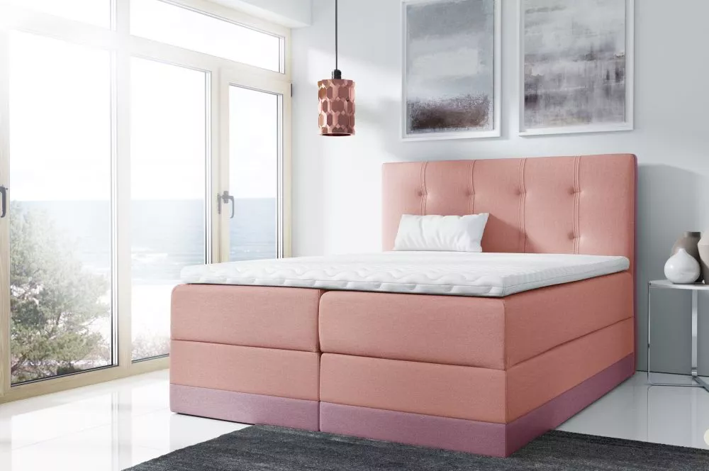 Gulta Royal Boxspring Premium Standard Guļamvietas platums: 140 cm, Korpusa krāsa: persiku, Guļamvietas garums: 200 cm, 