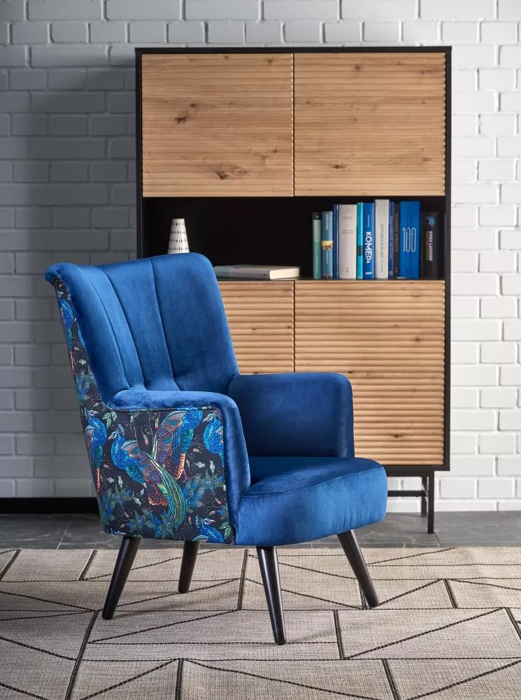 Mīksts krēsls Pagoni Sēdvietas dziļums: 82 cm, · Tumši zils · 67 × 82 × 95 cm