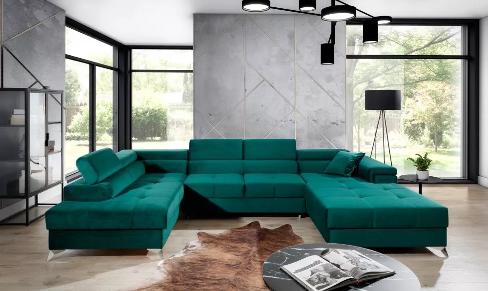 Dīvāns Eduardo Lux Standard · Zaļš · 202 × 345 × 70 cm