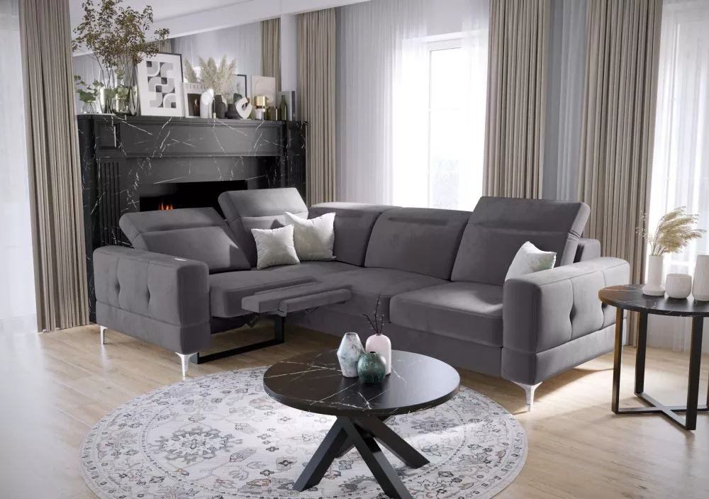 Dīvāns Malibu Relax standard · Tumši pelēks · 185 × 250 × 90 cm