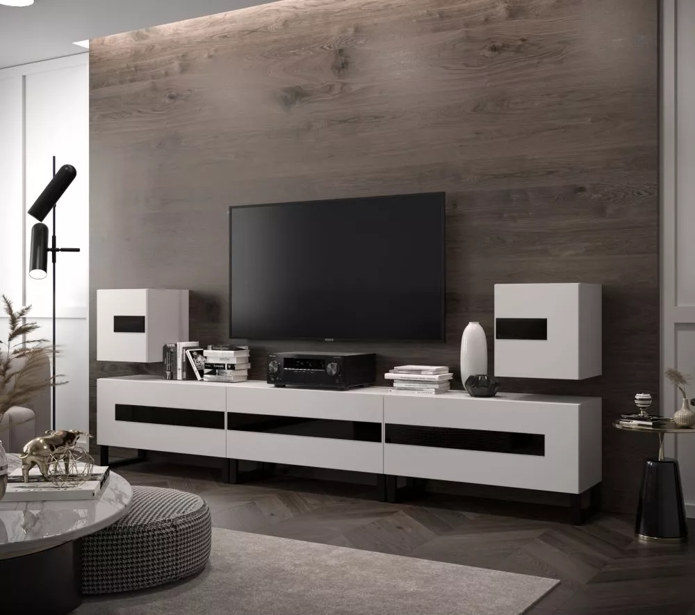 Sekcija New Concept C96 · Balts · 257 × 35 × 100 cm