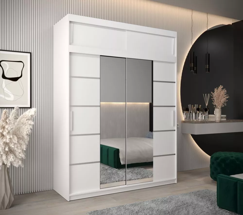 Skapis Verona 4 Premium · Balts · 180 × 62 × 240 cm