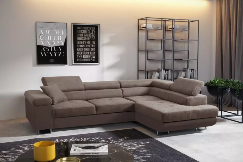 Dīvāns Antos standard · Gaiši brūns + brūns · 202 × 273 × 90 cm