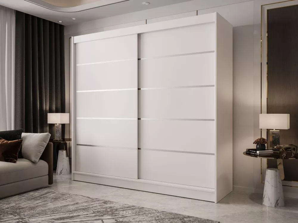 Skapis Boston 4 · Balts · 200 × 58 × 215 cm