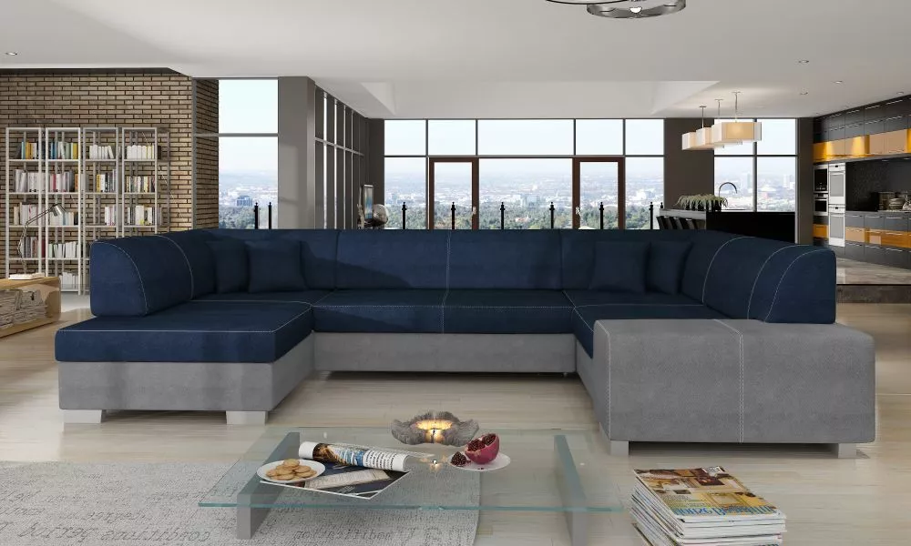 Dīvāns Havana standard · Zils + pelēks · 207 × 320 × 73 cm