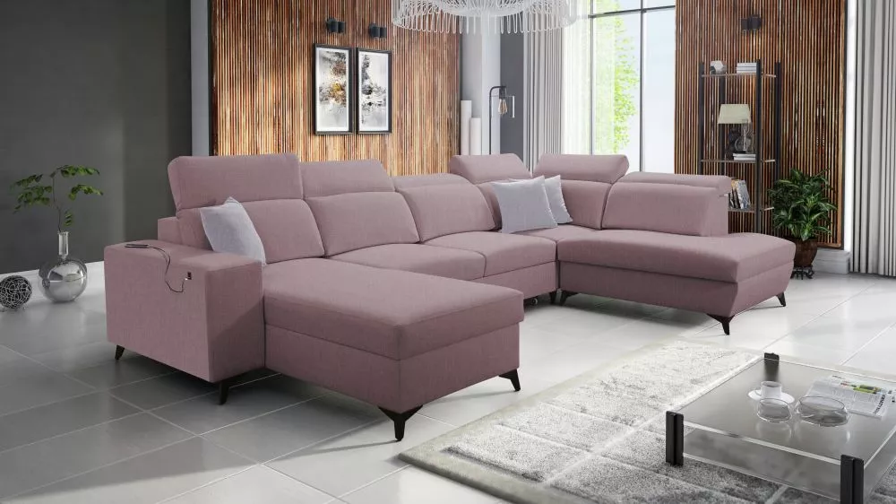 Dīvāns Bartone 6 Mix Standard · Rozā · 224 × 363 × 83 cm