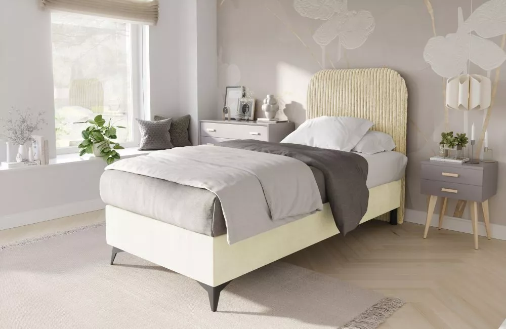 Gulta Mitto L Mini Boxspring Standard Guļamvietas platums: 80 cm, Guļamvietas garums: 200 cm, · Krēms · 80 × 208 × 122 c