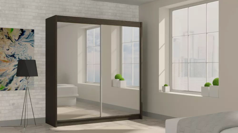 Skapis Debora ar LED · Venge · 200 × 61 × 216 cm