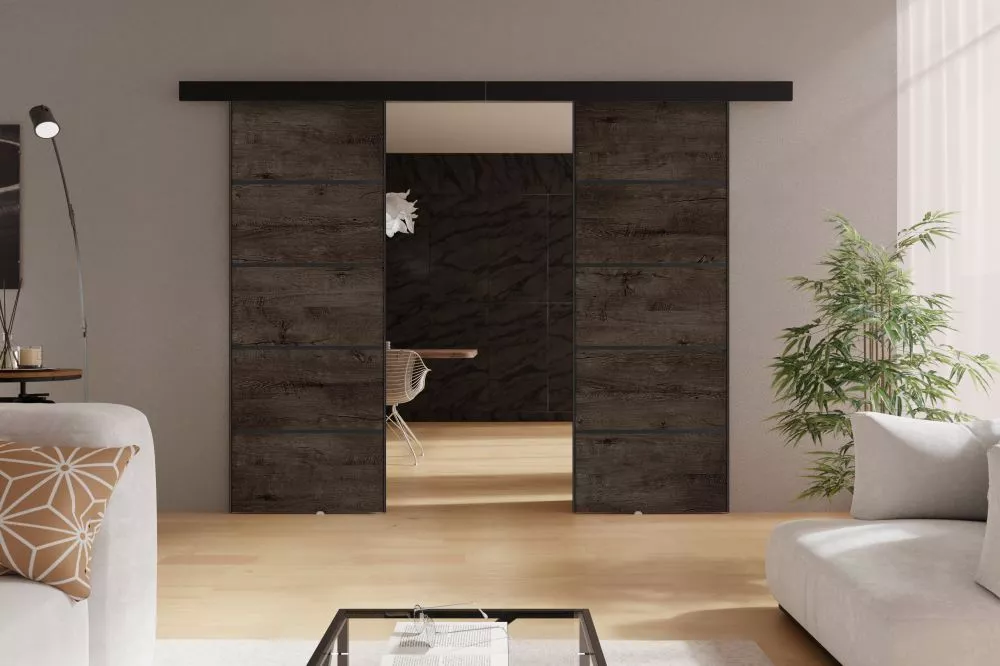 Bīdāmās durvis Marti Plus Duo · Tumšais osis · 172 × 205 cm