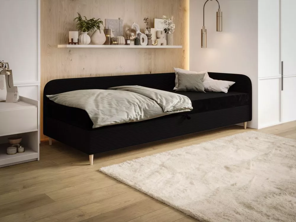 Gulta Miko Comfort Standard Guļamvietas platums: 100 cm, Guļamvietas garums: 200 cm, · Melns · 105 × 203 × 75 cm