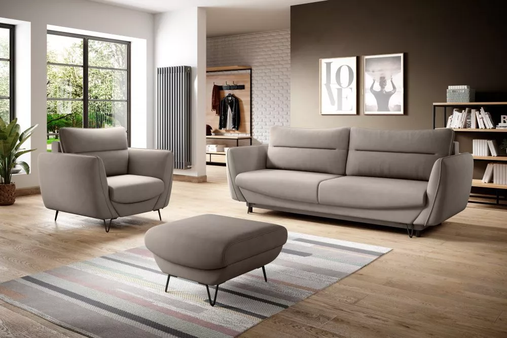 Komplekts Silva 3S+1S+P Standard · Kapučino · 95 × 236 × 90 cm