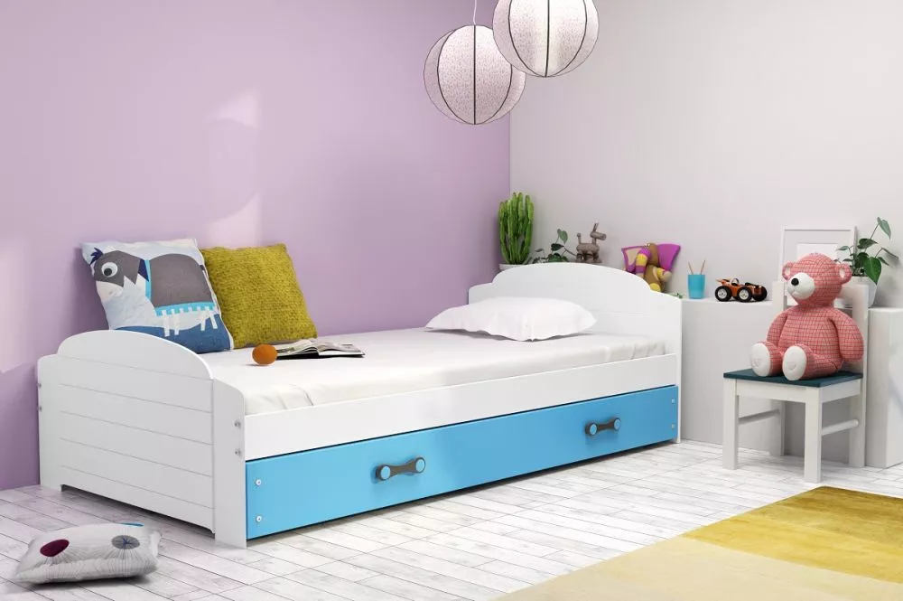 Bērnu gulta Lili Single White ar stelāžu Guļamvietas platums: 90 cm, Guļamvietas garums: 200 cm, · 97 × 206 × 61 cm