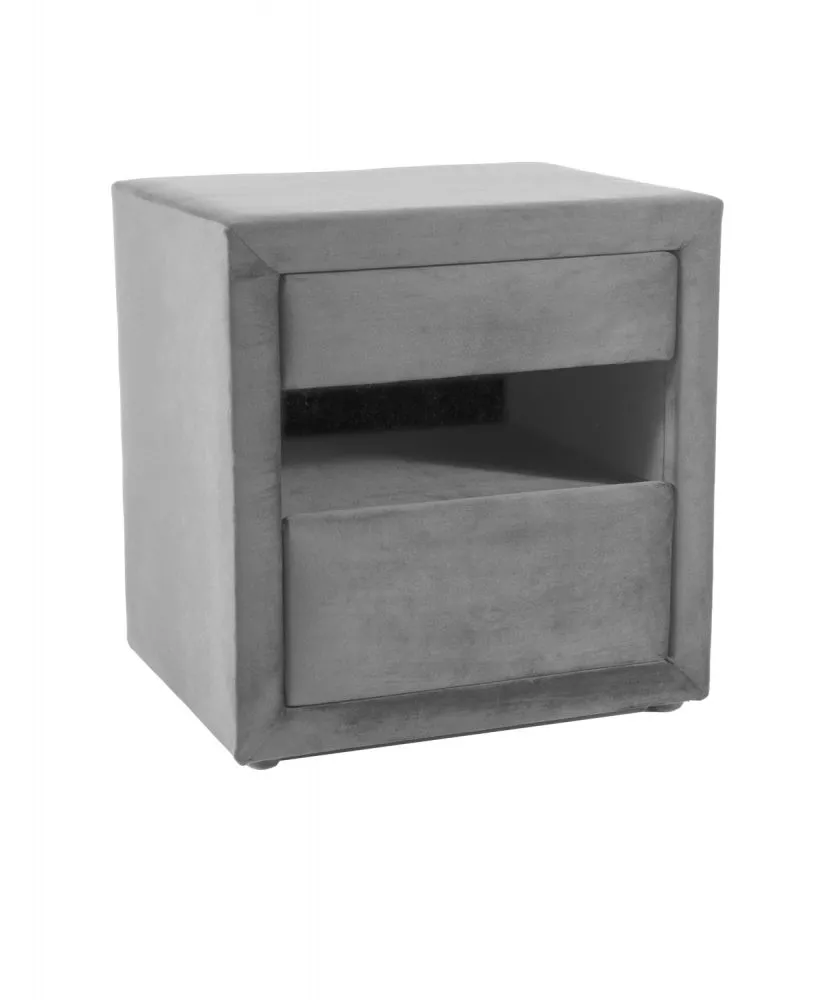 Naktsgaldiņš ET-003 Velvet · Gaiši pelēks · 52 × 41 × 54 cm