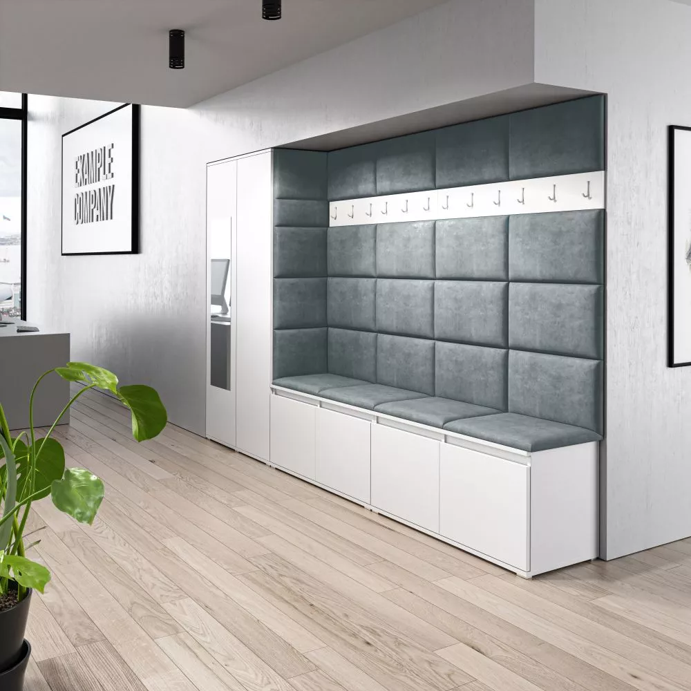 Apavu plaukts Emi 9 Trinity Korpusa krāsa: balts, · 290 × 185 × 40 cm