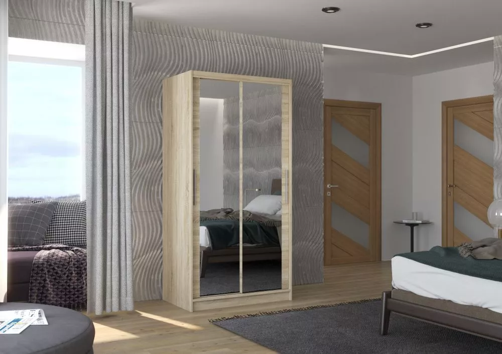 Skapis Nevio Mirror · 100 × 58 × 200 cm