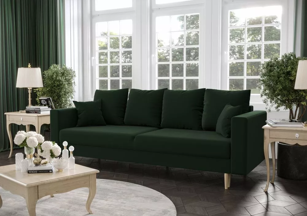 Dīvāns Kristi Standard Guļamvietas platums: 135 cm, · Zaļš · 225 × 87 cm