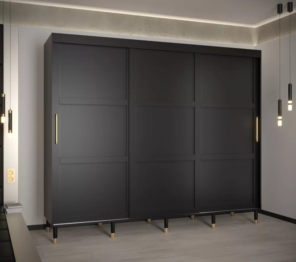 Skapis Calipso Ramiak 1 · Melns · 250 × 62 × 208 cm