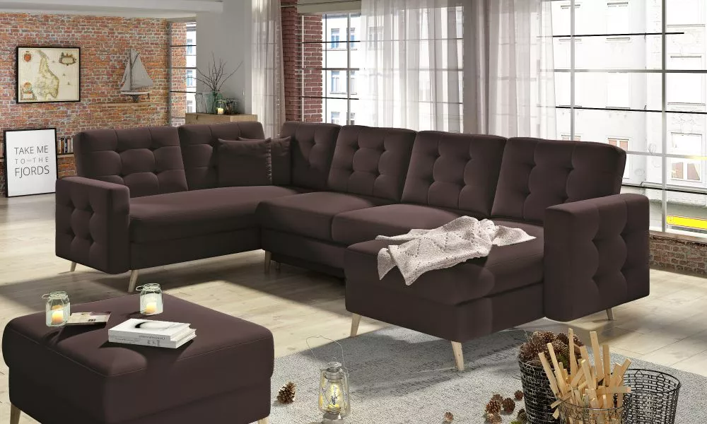 Dīvāns Asgard U Classic standard · Brūns · 202 × 320 × 90 cm