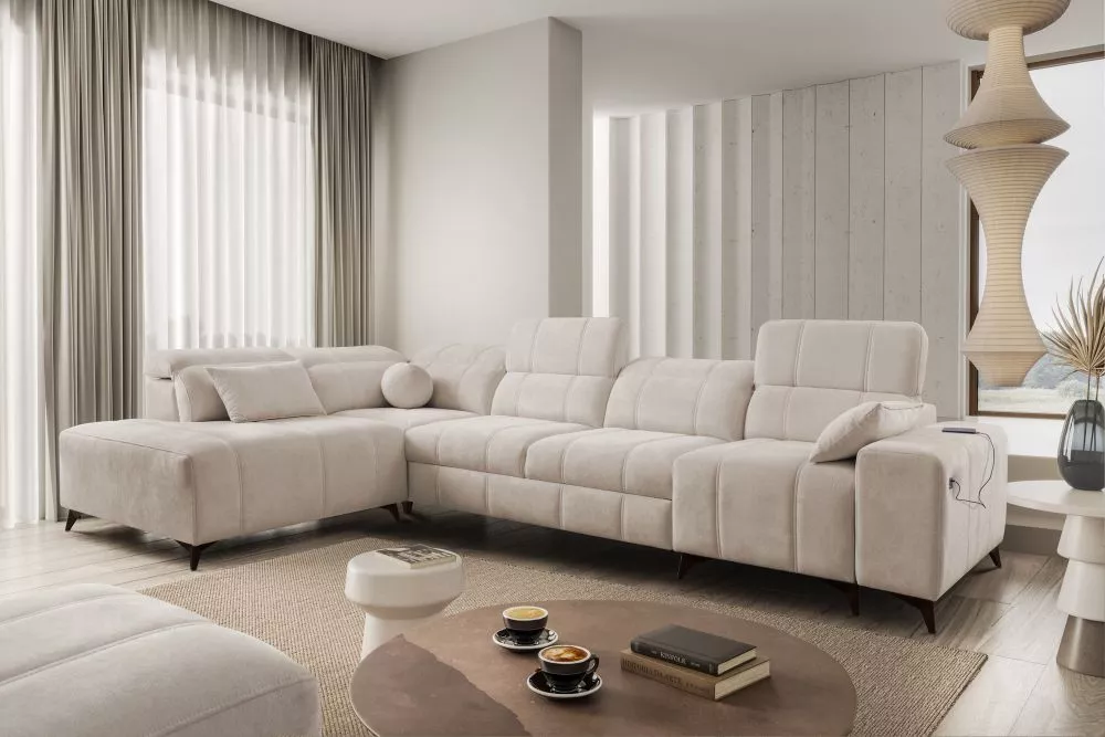 Dīvāns Dafne 11 Spring Standard · Bēšs · 216 × 345 × 77 cm