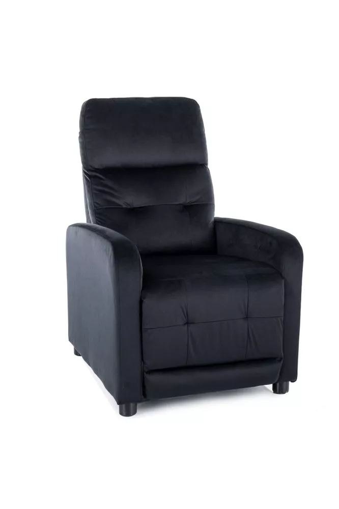 Mīksts krēsls Otus Velvet Sēdvietas dziļums: 53 cm, Maksimālais dziļums: 144 cm, · Melns · 66 × 92 × 100 cm