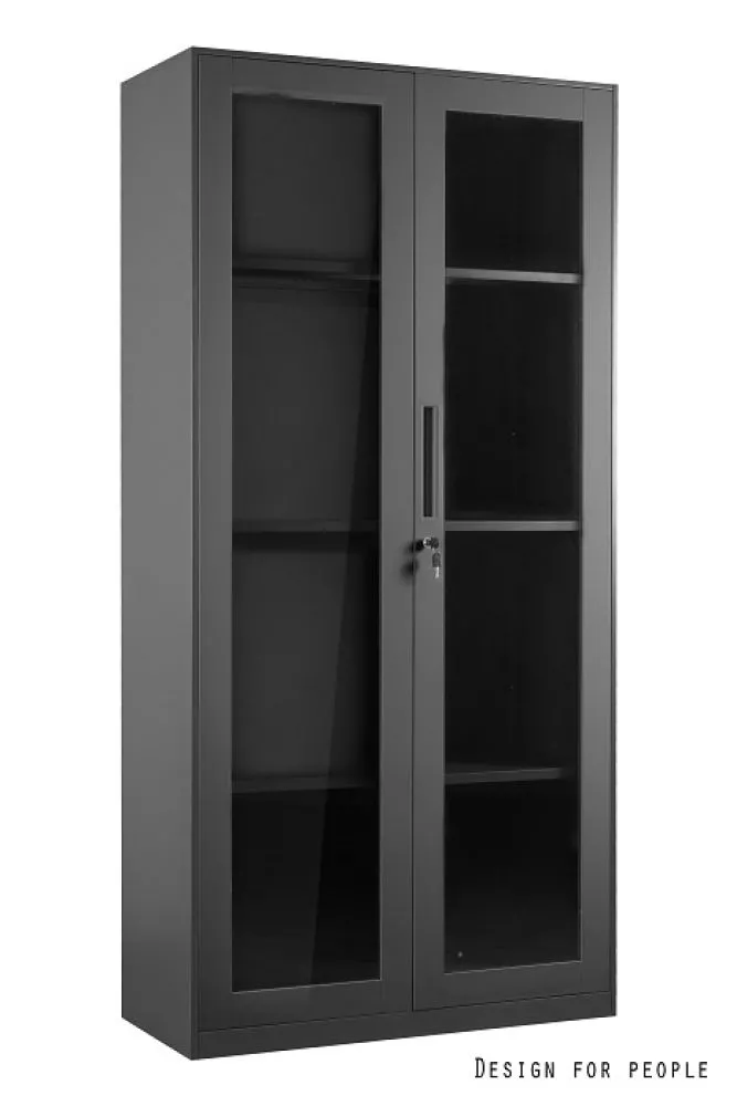 Grāmatu skapis XD-027 · Melns · 90 × 40 × 185 cm