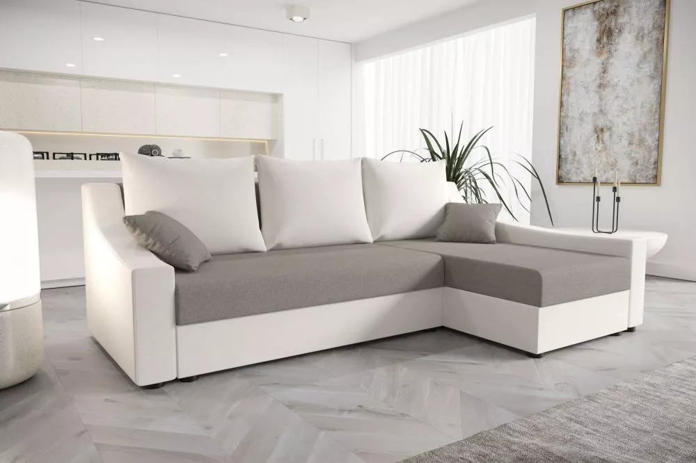 Dīvāns Ontario Classic standard · Pelēks + krēma · 140 × 233 × 90 cm