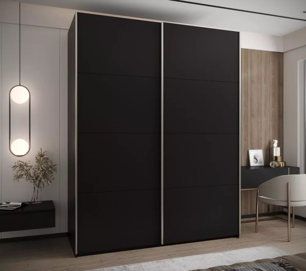 Skapis Lux 1 · Melns · 200 × 61 × 245.5 cm