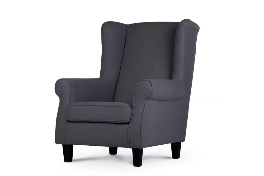 Mīksts krēsls Miles Black Standard Sēdvietas dziļums: 56 cm, · Tumši pelēks · 82 × 97 × 105 cm
