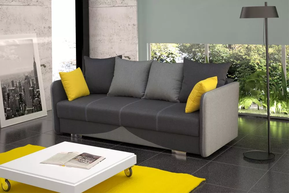 Dīvāns Iga Classic Standard · Grafīts + gaiši pelēks · 103 × 220 × 90 cm